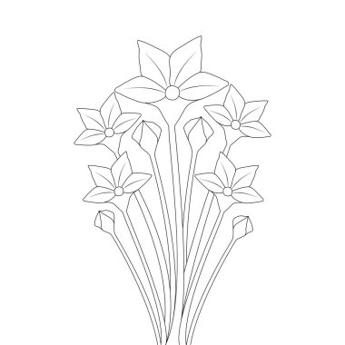 Renklendirme sayfası vektör grafik illüstrasyon şablonunun çizgi sanat vuruşunu zenginleştir