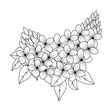 Bir demet karalama biçimli çiçek dalı tasarım şablonu 