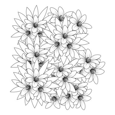 Dekoratif rahatlama çiçek çiziminin lüks karalama stili çizimi