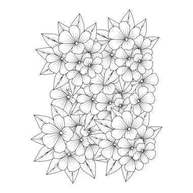 Dekoratif rahatlama çiçek çiziminin lüks karalama stili çizimi