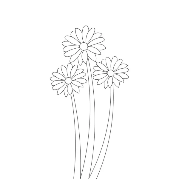 Flower Coloring Book Page Element Graphic Illustration Design — Vettoriale Stock