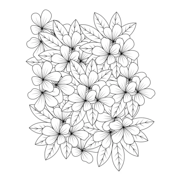 Stilvolle Doodle Blume Malvorlagen Buch Seite Illustration Grafik Linie Kunst — Stockvektor