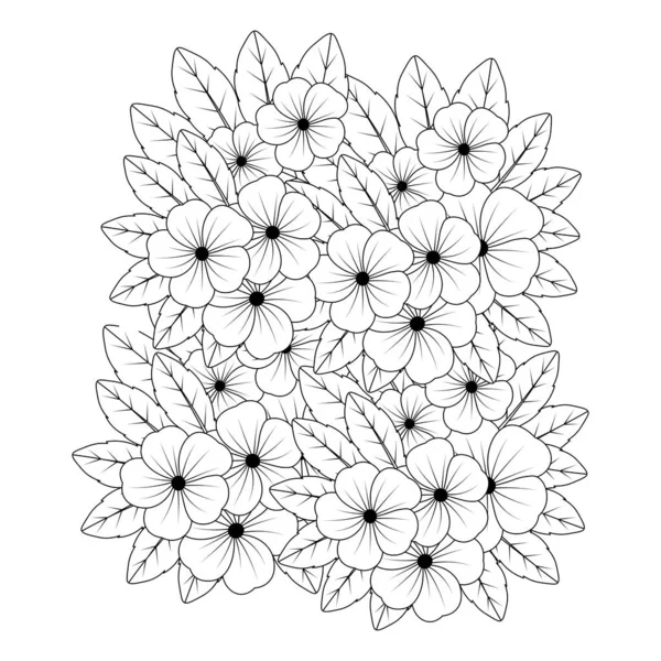 Ornament Doodle Style Line Drawing Flower Beautiful Illustration Relaxation Coloring —  Vetores de Stock