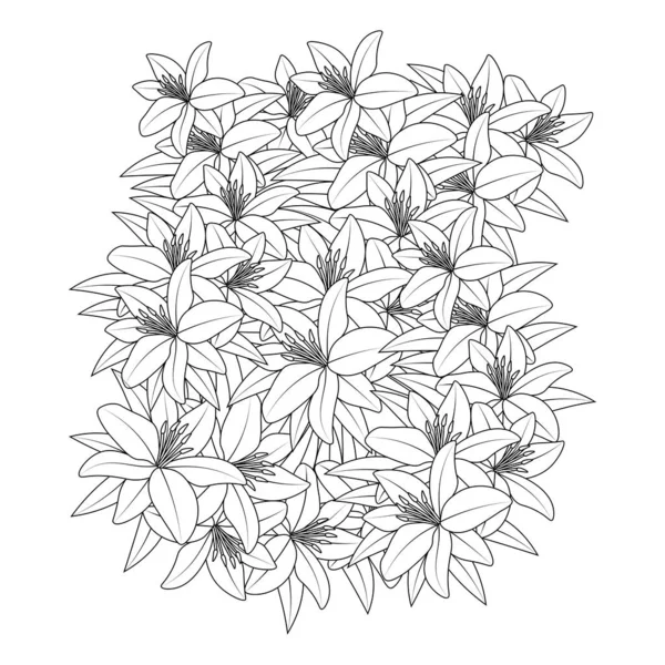 Luxury Doodle Style Illustration Decorative Relaxation Flower Artwork Drawing — Stockvector