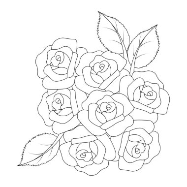 Şirin güller çocuklar için çizim sayfası ile tekrar deseni