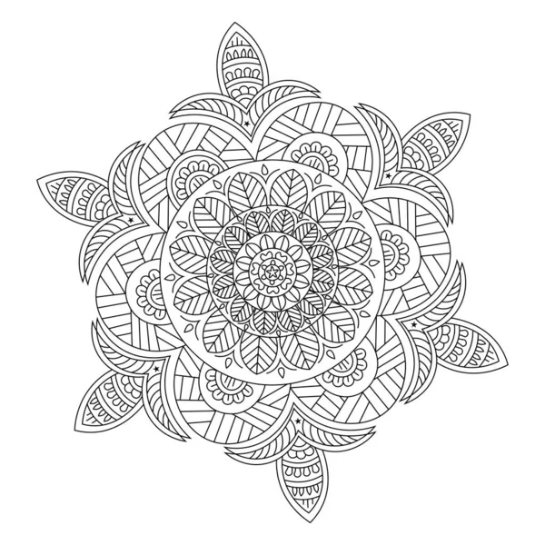 decorative mandala style flower zentangle background for adult coloring page