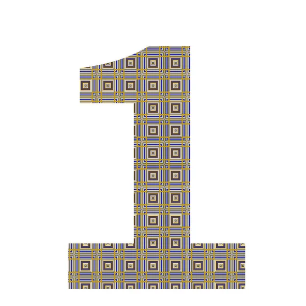 Nummer Des Alphabets Aus Einem Muster Mit Kleinen Quadraten Den — Stockfoto
