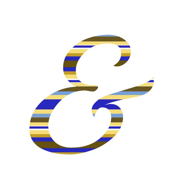 Конечный Знак Алфавита Выполнен Желтыми Охристыми Коричневыми Синими Белыми Полосками — стоковое фото