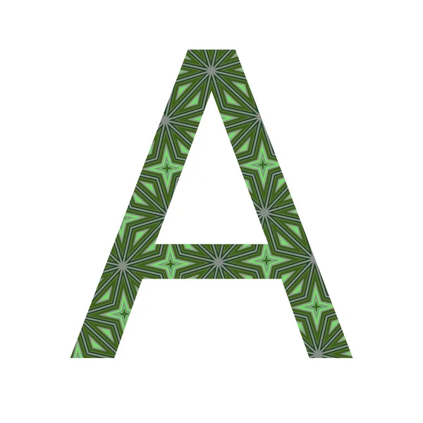 Letter Van Het Alfabet Gemaakt Met Een Patroon Van Groene — Stockfoto