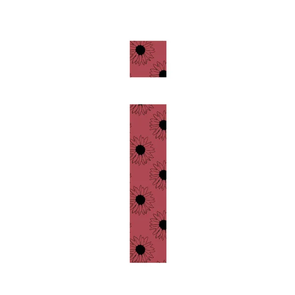 Γράμμα Του Αλφαβήτου Φτιαγμένο Ένα Μοτίβο Από Ηλιοτρόπια Σκούρο Ροζ — Φωτογραφία Αρχείου