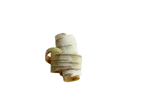 Curled Birch Bark Isolated White Background — стоковое фото