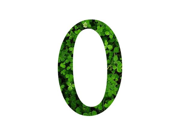 Nummer Alfabetet Med Grönt Klöverfält Tillverkad Med Grön Färg — Stockfoto