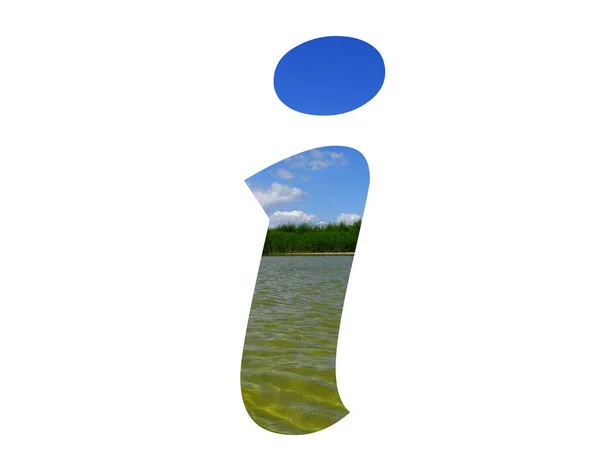 호수의 만들어 알파벳 초록색 파란색 — 스톡 사진