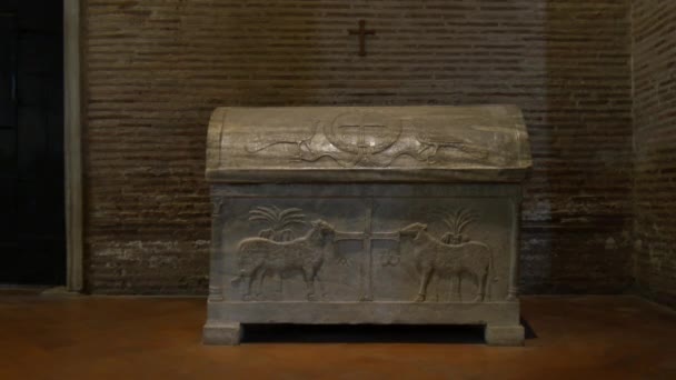 Cripta en Apollinare en Classe. Ravenna. Italia — Vídeos de Stock