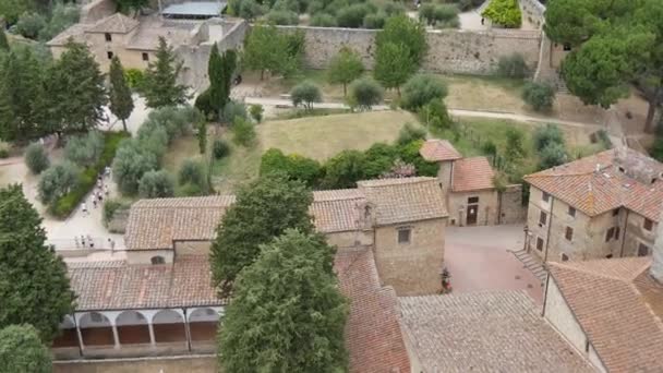San Gimignano krajobraz miasta z jednej ze słynnych średniowiecznych wież — Wideo stockowe