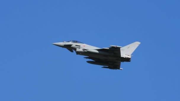 Eurofighter Typhoon is a canard delta wing multirole air superiority fighter jet — 图库视频影像