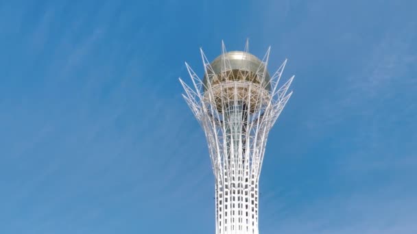 Torre Baiterek en Nur-Sultan Kazajstán maravilla arquitectónica atracción turística — Vídeos de Stock