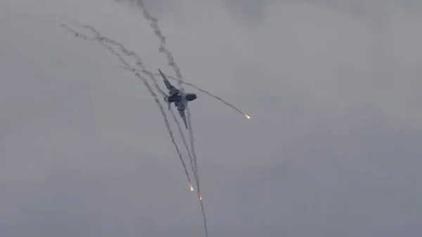 Sukhoi Su-22 Fitter támadó bombázó repülőgép a Szovjetunió Oroszország a hidegháborúban — Stock Fotó