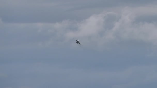 Saab J-35 Draken of Swedish Air Force in flight — Stockvideo