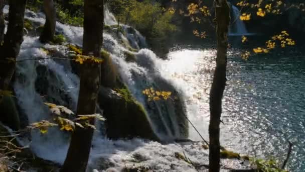 Parc national des lacs de Plitvice Croatie canyon du lac inférieur cascades de la cascade — Video