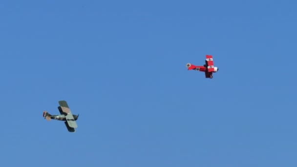 Thiene Italië October 2021 Fokker Triplane Fokker Van Manfred Von — Stockvideo