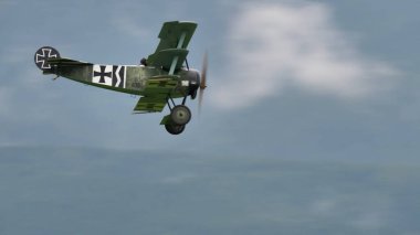 Zeltweg, Avusturya SEPTEMBER, 6, 2019 Fokker Dr. I. Dreidecker Triplane 1. Dünya Savaşı savaş uçağı Manfred von Richthofen Red Baron. Boşluğu kopyala.