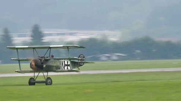 Zeltweg Österrike September 2019 Fokker Dreidecker Triplane Första Världskrigets Stridsflygplan — Stockfoto