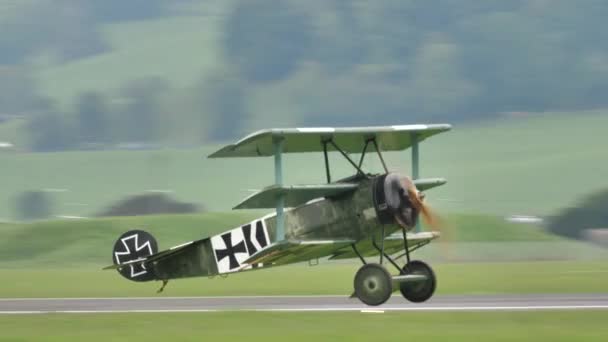 Zeltweg Rakousko 2019 Historické Německé Vojenské Letadlo První Světové Války — Stock video
