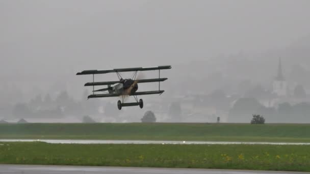 Zeltweg Austria September 2019 World War Old Fighter Plane Land — Stockvideo