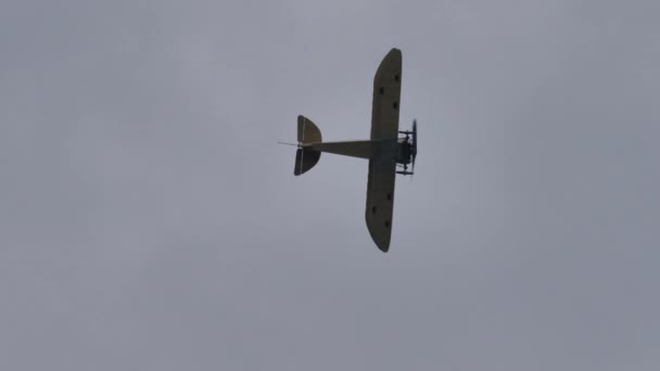 Zeltweg Αυστρία Σεπτεμβριου 2019 Rare Biplane Airplane Flight Grey Bad — Αρχείο Βίντεο