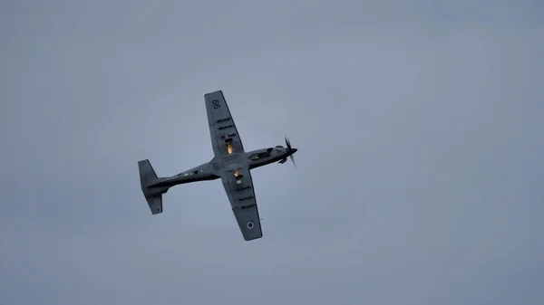 Cerklje Krki Slovenia May 2022 Military Training Turboprop Aircraft Flight — Stock Photo, Image