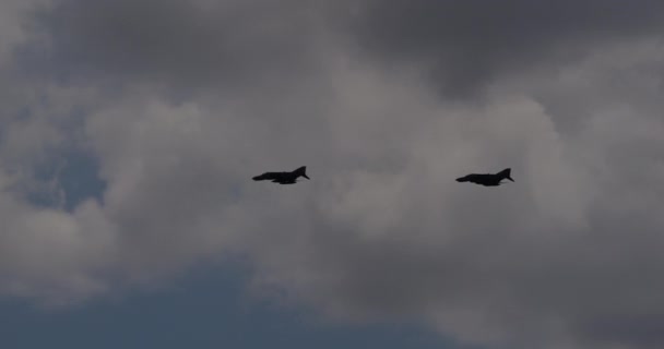 Konya Turkey June 2022 Pair Fighter Jets Military Aircrafts Flight — 图库视频影像