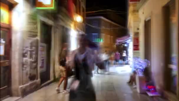 Pula Croatia August 2020 Hyperlapse Night Pula Forum Square Illuminated — 비디오