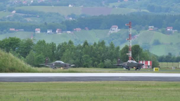 Cerklje Krki Slovenia May 2022 Four Modern Military Training Propeller — Video