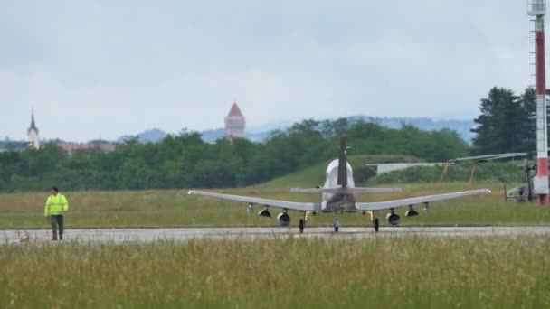 Cerklje Krki Slovenia May 2022 Light Atack Propeller Military Planes — Stockvideo