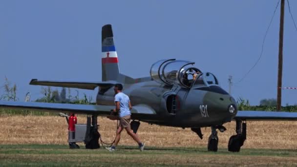 Padoue Italie Juin 2022 Ancien Avion Chasse Militaire Armée Air — Video