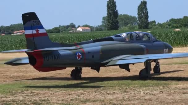 Padoue Italie Juin 2022 Vieil Avion Réaction Militaire Des Années — Video