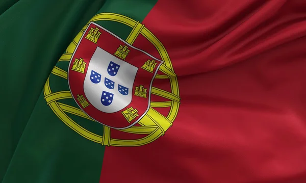 Portugal flag of fabric satin, 3d illustrations