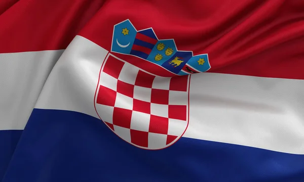 Croatia Flag Fabric Satin Illustrations — Foto de Stock