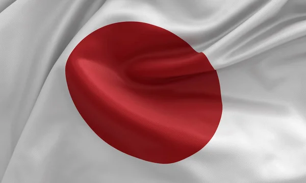 Ιαπωνική Σημαία Του Σατέν Ύφασμα Εικονογραφήσεις — Φωτογραφία Αρχείου