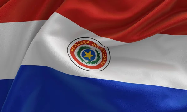 Paraguay Flag Satin Fabric Illustration —  Fotos de Stock