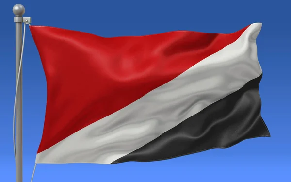 Flag Principality Sealand Waving Top Flagpole Blue Sky Background — Stock Photo, Image