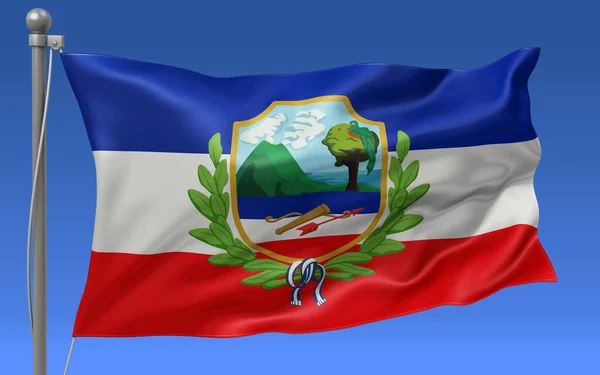 Bandeira Los Altos Acenando Topo Mastro Bandeira Com Céu Azul — Fotografia de Stock