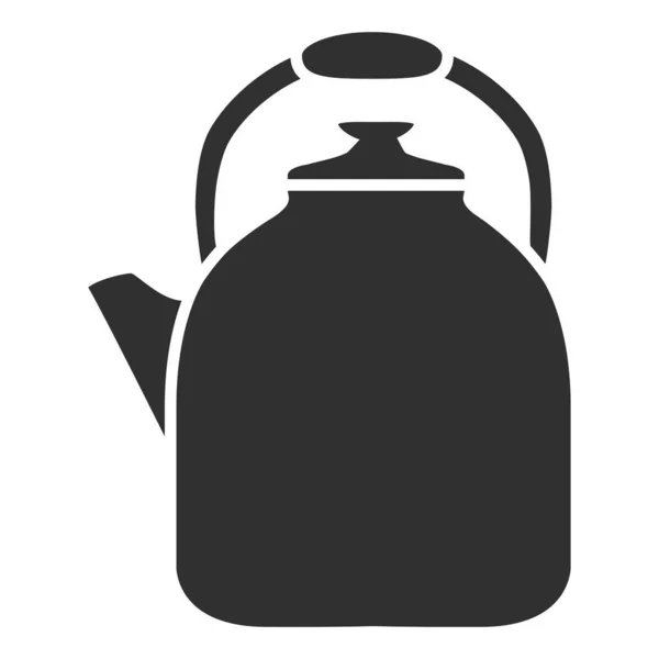 Schwarze Silhouette Teekanne. Wasserkocher mit Handle.Householding Element. — Stockvektor