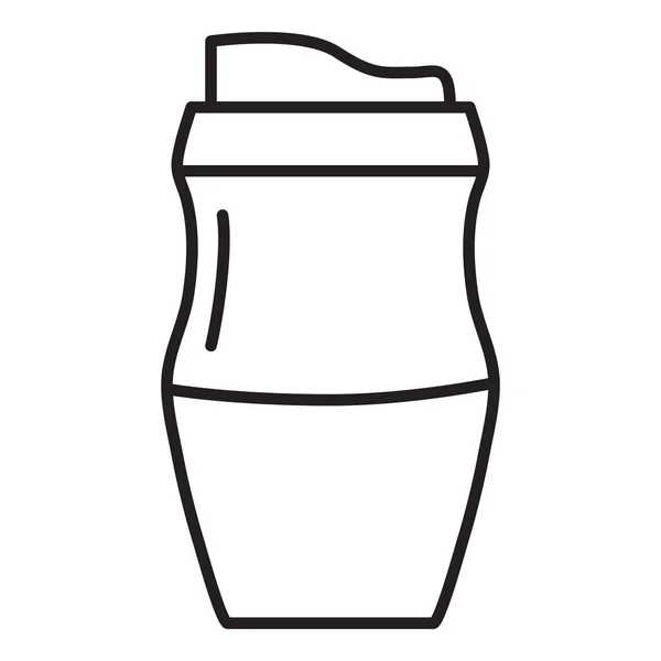 Termo taza de lavavajilla.Viajes flask.Travel café mug.Reutilizable tazas con tapas. Vaso con cap.Outline taza de café icono. — Vector de stock