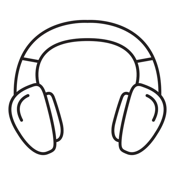 Headphones icon. Erphones headset. Audio gadget. Thin line vector illustration. — Stockový vektor