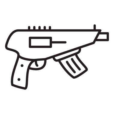 Gun icon. Weapon sign. Assault rifle.Automatic firearm.