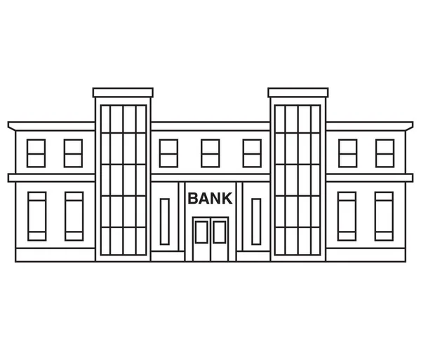 Bank building line art.Architecture public government buildings. — 图库矢量图片
