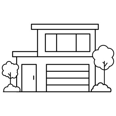 İnce çizgi ikon banliyö evi. Web tasarımı ve uygulama arayüzü için.