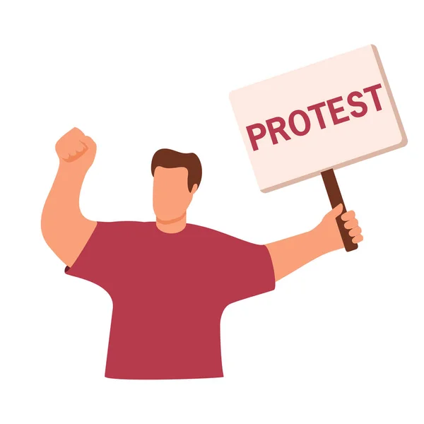 Manifestanti della gente. Illustrazione vettoriale.Tavola di tenuta della mano.Contro la questione sociale. — Vettoriale Stock